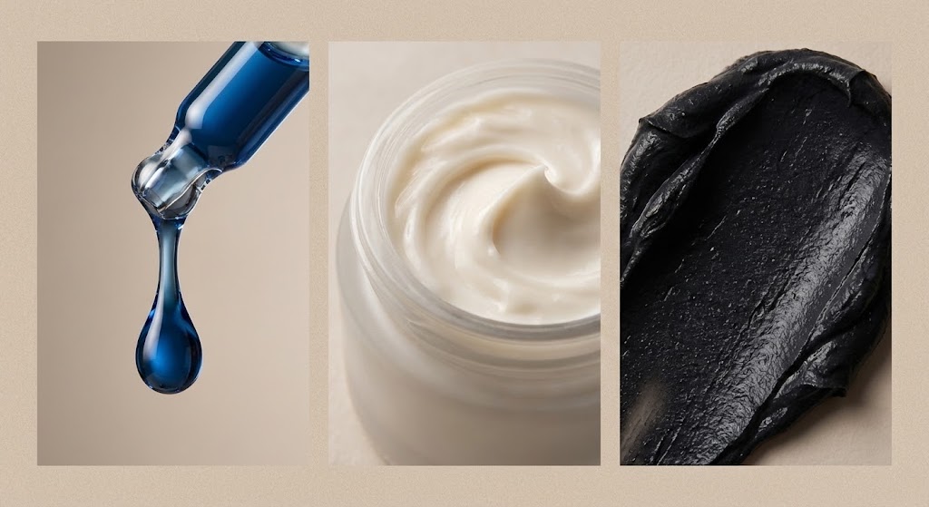MARSEL KEI formula textures: serum and cream
